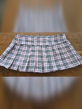 Women's Y2K Plaid Pleated XL Skirt